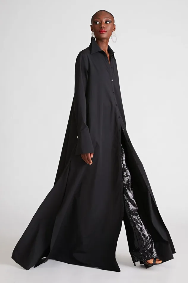 Dresses Women Halston Imari Gown In Poplin Black