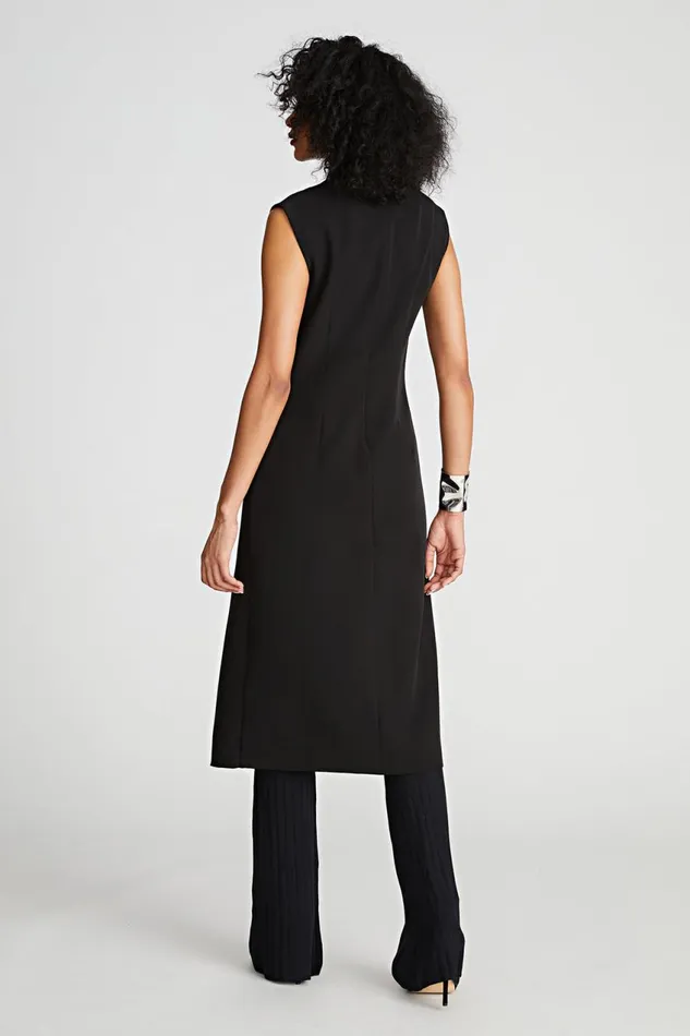 Dresses Women Halston Jacklyn Dress In Crepe and Satin Black