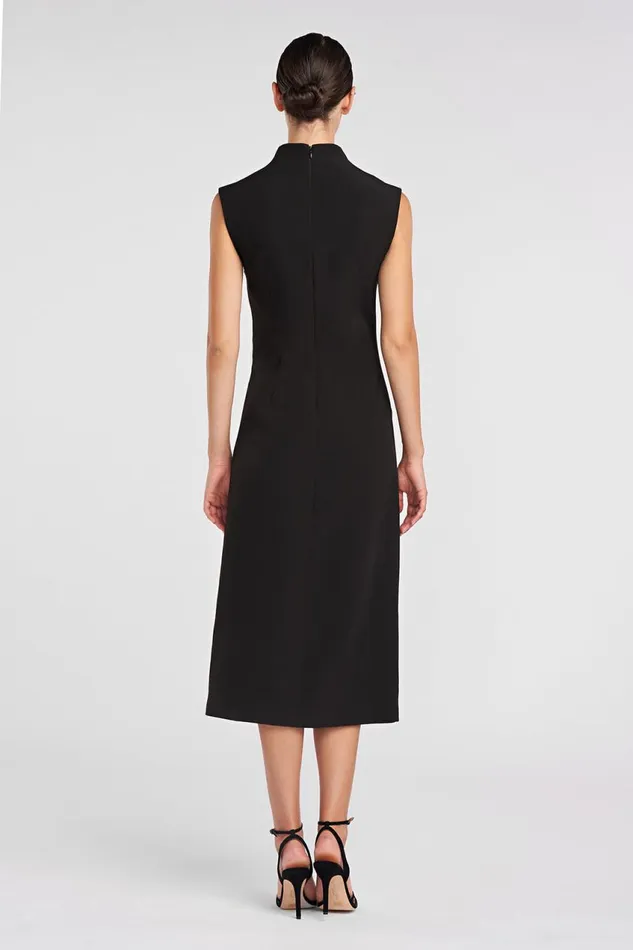 Dresses Women Halston Jacklyn Dress In Crepe and Satin Black