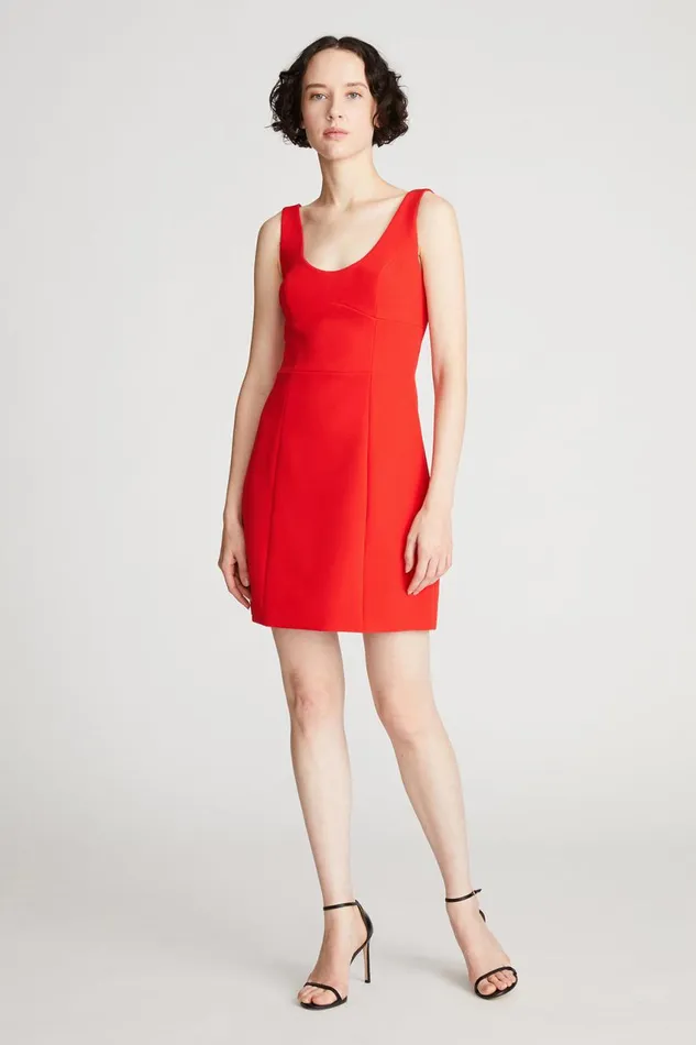 Dresses Women Halston Larisa Dress In Stretch Crepe Lipstick Red