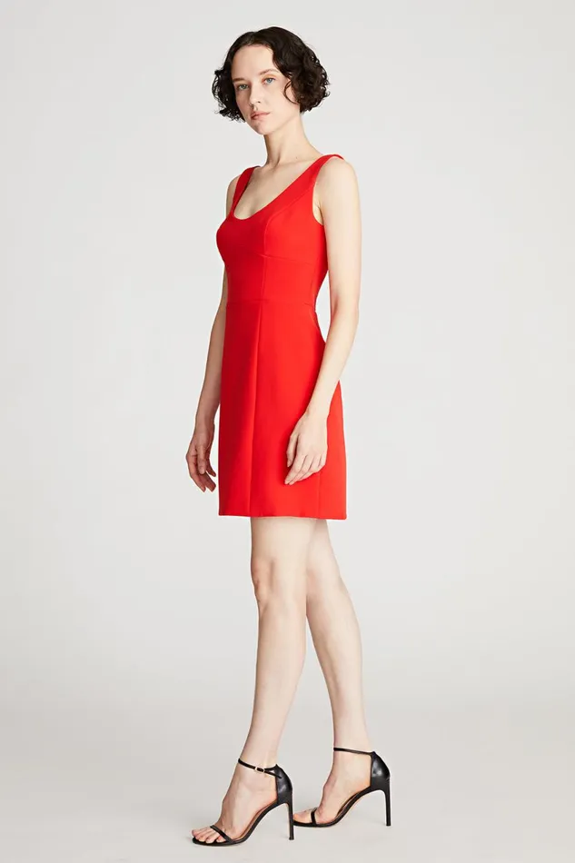 Dresses Women Halston Larisa Dress In Stretch Crepe Lipstick Red