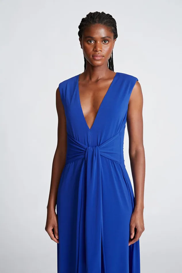 Dresses Women Halston Luciana Gown In Stretch Jersey Lapis Dresses Women Halston Luciana Gown In Stretch Jersey Lapis