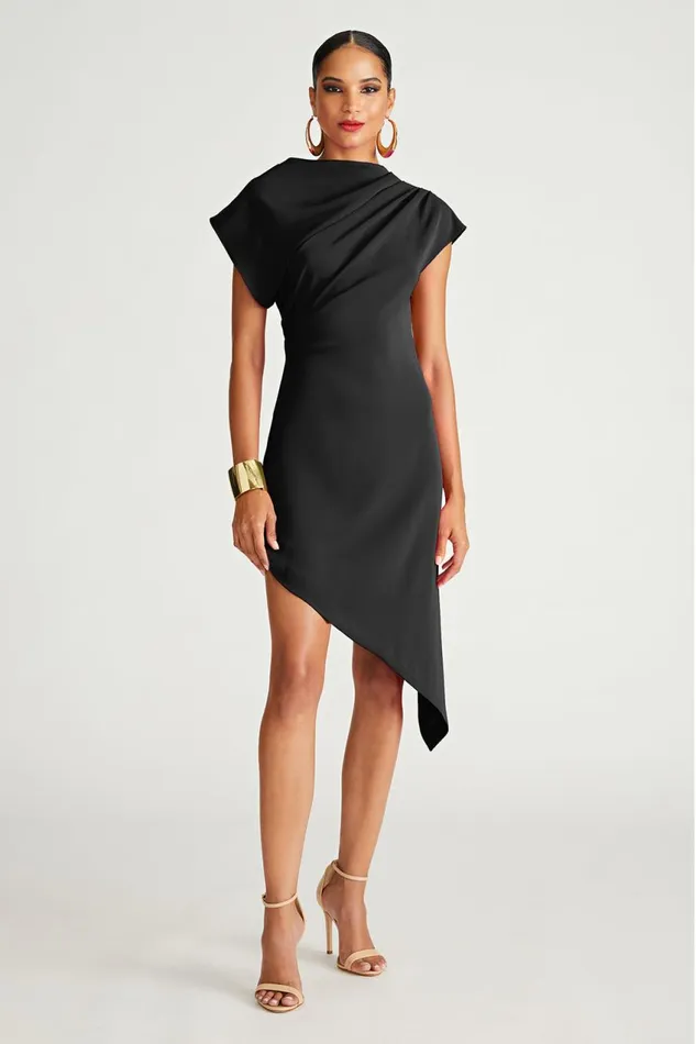 Dresses Women Halston Perri Dress In Crepe Cady Black