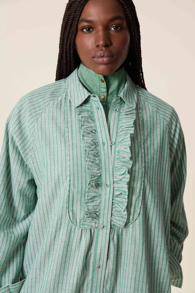 Dresses Women Leon and Harper Renna Stripe Dress Green