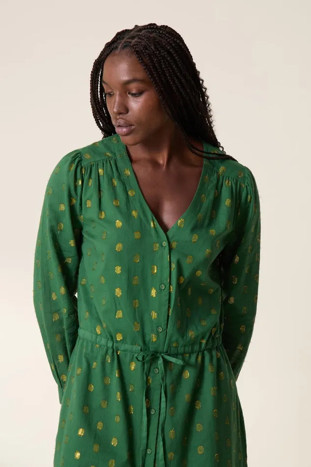 Dresses Women Leon and Harper Robe Remedy Dots Green