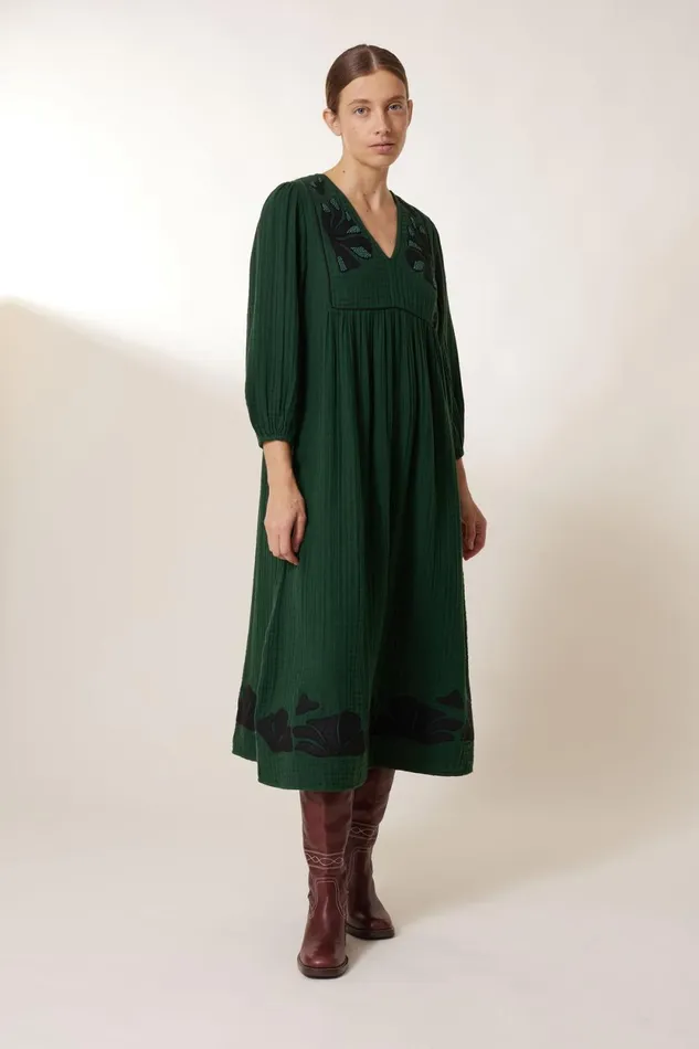 Dresses Women Leon and Harper Robe Romaine Beads Green