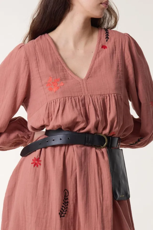Dresses Women Leon and Harper Robe Romaine Brod Blush