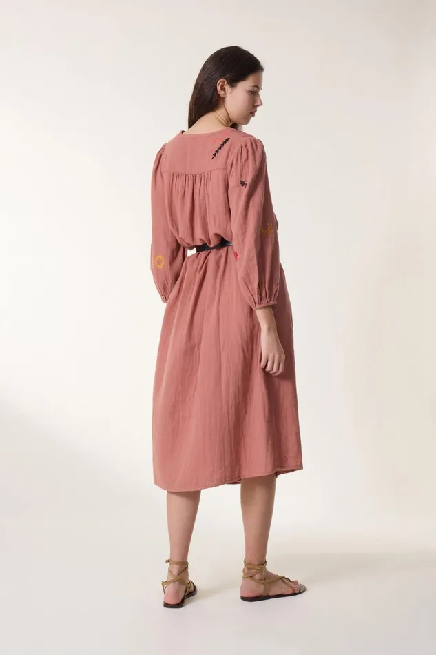 Dresses Women Leon and Harper Robe Romaine Brod Blush