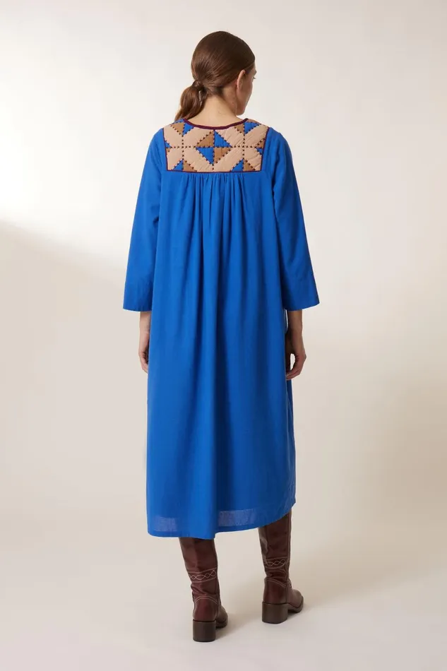 Dresses Women Leon and Harper Rom Losange Dress Blue