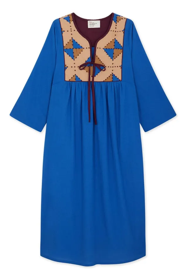 Dresses Women Leon and Harper Rom Losange Dress Blue