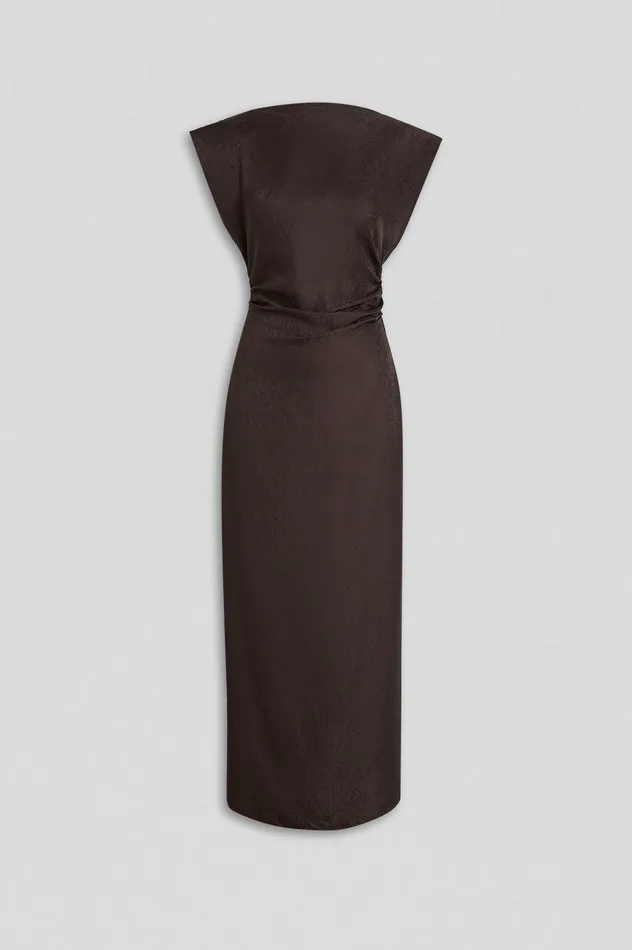 Dresses Women Scanlan Theodore SILK JACQUARD DRESS ESPRESSO Dresses Women Scanlan Theodore SILK JACQUARD DRESS ESPRESSO