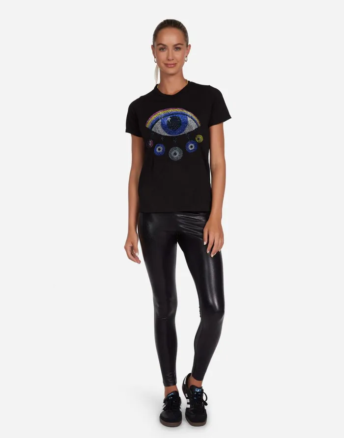Edda Crystal Rainbow Evil Eye Black Women039s Lauren Moshi Short Sleeve