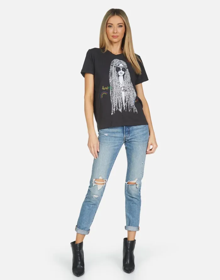 Edda Hippie Girl Onyx Women039s Lauren Moshi Short Sleeve