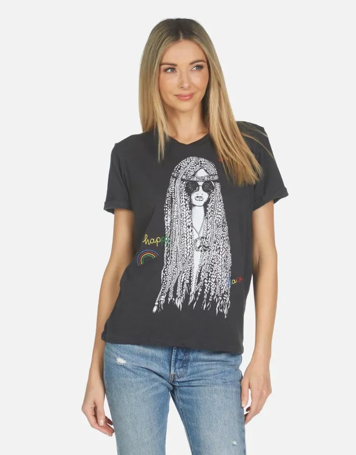 Edda Hippie Girl Onyx Women039s Lauren Moshi Short Sleeve