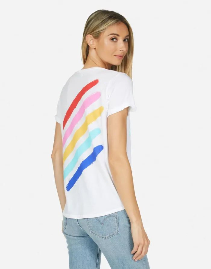 Edda Painted Evil Eye White Women039s Lauren Moshi Short Sleeve