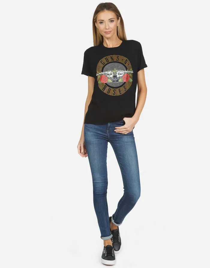 Edda X Guns N039 Roses Black Women039s Lauren Moshi Short Sleeve