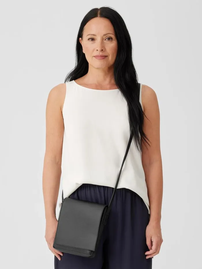 Eileen Fisher Accessories Italian Leather Square Crossbody Bag Black 8211 Shop