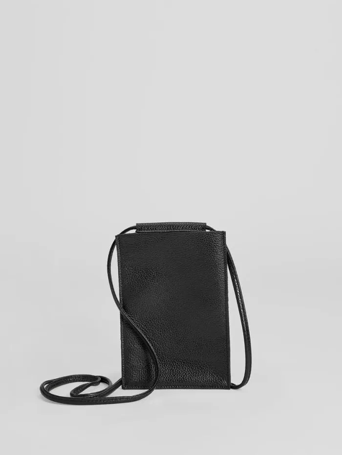 Eileen Fisher Accessories Textured Italian Leather Phone Pouch Black 8211 Shop