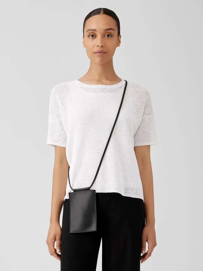 Eileen Fisher Accessories Textured Italian Leather Phone Pouch Black 8211 Shop
