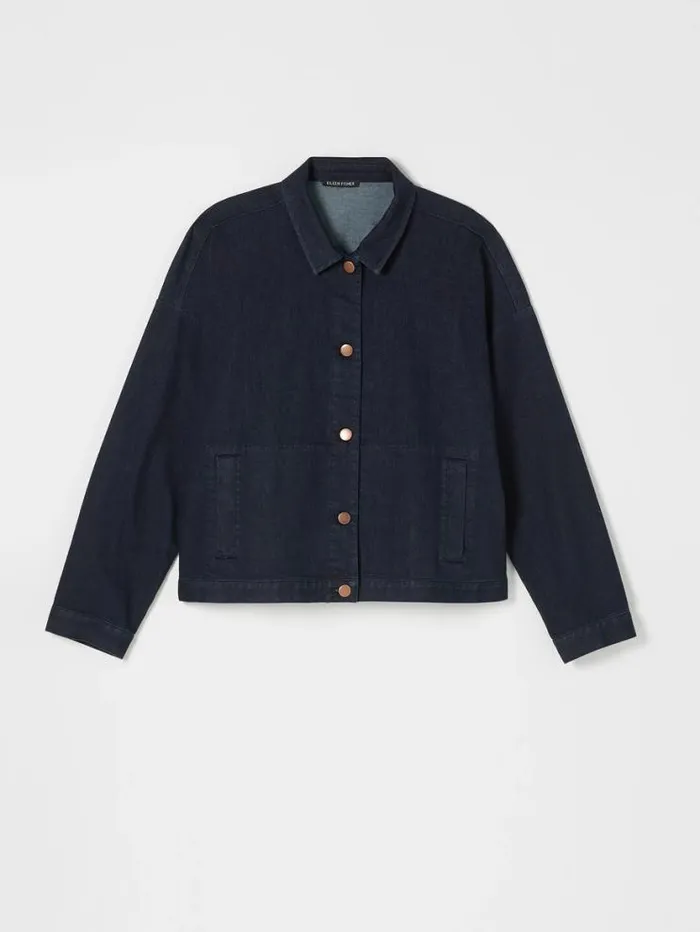 Eileen Fisher Denim Organic Cotton Stretch Denim Jacket Utility Blue 8211 Shop