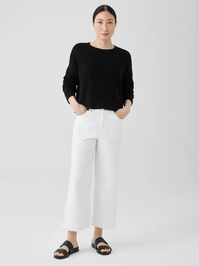 Eileen Fisher Extended Sizing 1X3X Cotton Fluff Crew Neck Top Black 8211 Shop