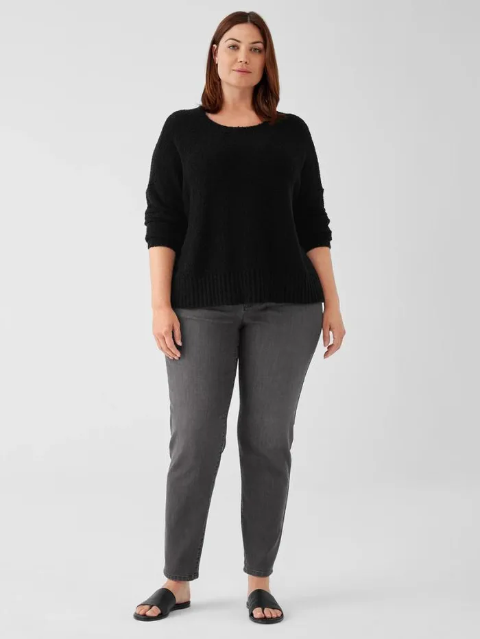 Eileen Fisher Extended Sizing 1X3X Cotton Fluff Crew Neck Top Black 8211 Shop