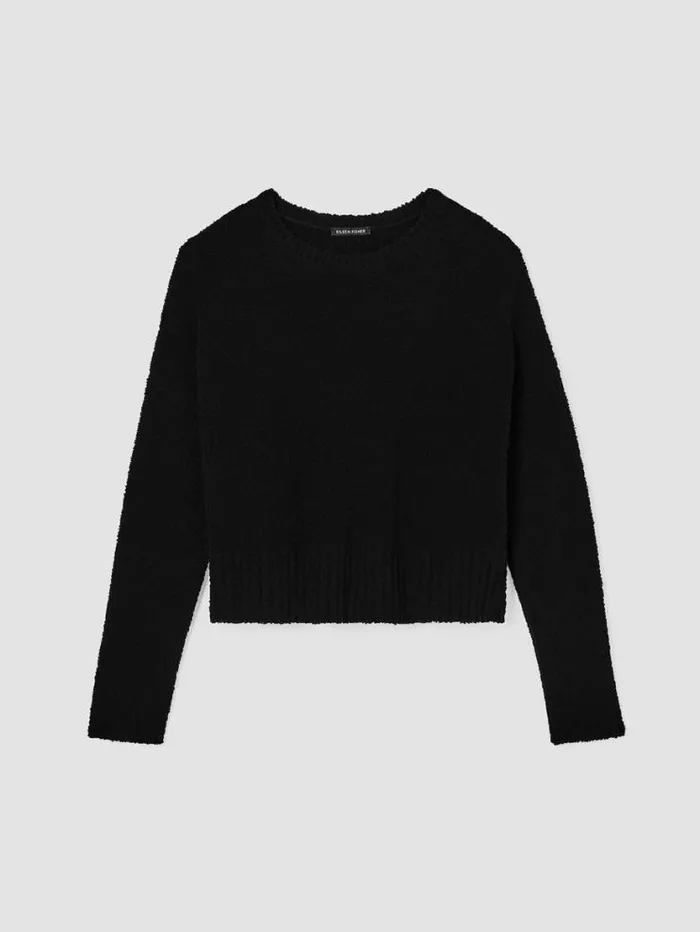 Eileen Fisher Extended Sizing 1X3X Cotton Fluff Crew Neck Top Black 8211 Shop