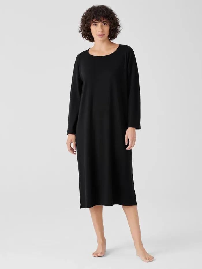 Eileen Fisher Extended Sizing 1X3X Organic Cotton Interlock Sleep Dress Black 8211 Shop