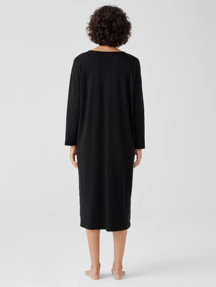 Eileen Fisher Extended Sizing 1X3X Organic Cotton Interlock Sleep Dress Black 8211 Shop