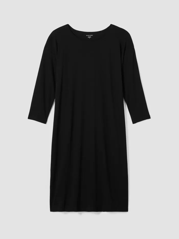 Eileen Fisher Extended Sizing 1X3X Organic Cotton Interlock Sleep Dress Black 8211 Shop