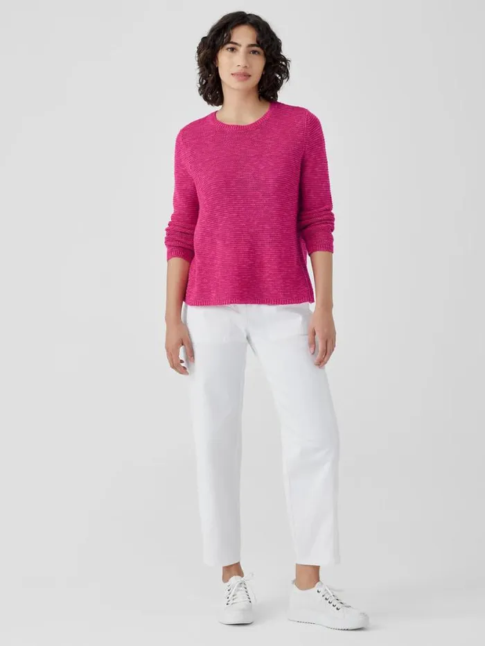 Eileen Fisher Extended Sizing 1X3X Organic Linen Cotton Slub Crew Neck Top Geranium 8211 Shop