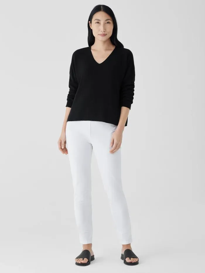 Eileen Fisher Extended Sizing 1X3X Peruvian Organic Cotton Crepe VNeck Top Black 8211 Shop