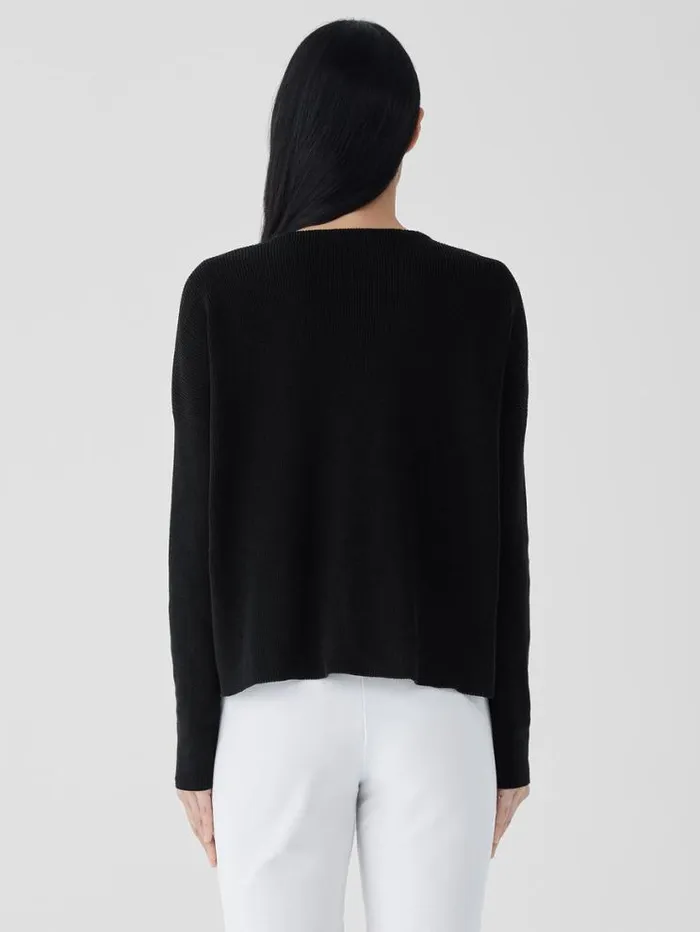 Eileen Fisher Extended Sizing 1X3X Peruvian Organic Cotton Crepe VNeck Top Black 8211 Shop