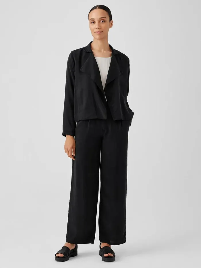 Eileen Fisher Extended Sizing 1X3X Sandwashed Twill Stand Collar Jacket Black 8211 Shop