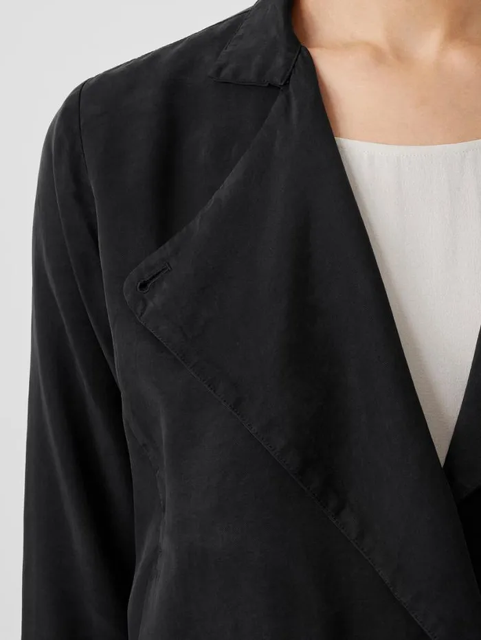 Eileen Fisher Extended Sizing 1X3X Sandwashed Twill Stand Collar Jacket Black 8211 Shop