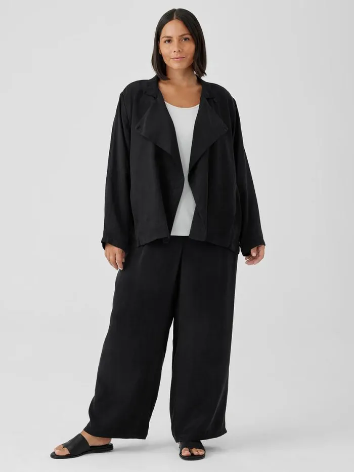 Eileen Fisher Extended Sizing 1X3X Sandwashed Twill Stand Collar Jacket Black 8211 Shop