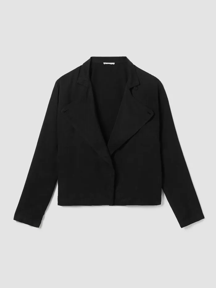 Eileen Fisher Extended Sizing 1X3X Sandwashed Twill Stand Collar Jacket Black 8211 Shop