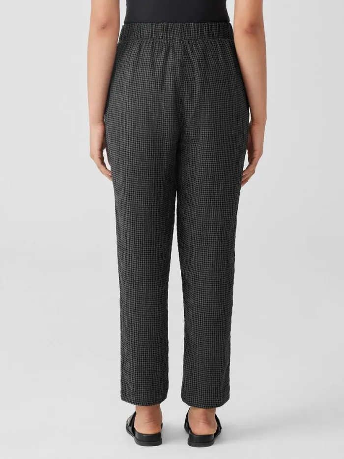Eileen Fisher Pants Shorts and Jumpsuits Puckered Organic Linen Tapered Pant Black 8211 Shop