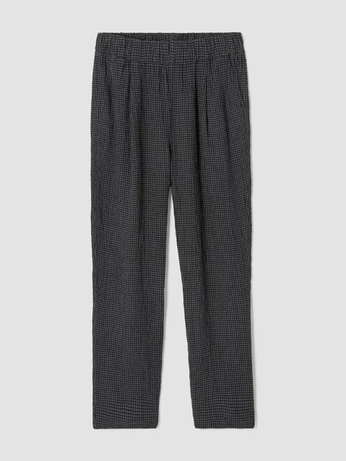 Eileen Fisher Pants Shorts and Jumpsuits Puckered Organic Linen Tapered Pant Black 8211 Shop