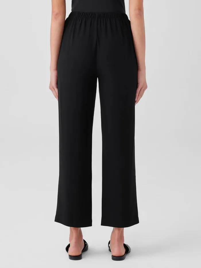 Eileen Fisher Pants Shorts and Jumpsuits Silk Georgette Crepe Straight Pant Black 8211 Shop