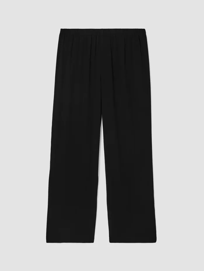 Eileen Fisher Pants Shorts and Jumpsuits Silk Georgette Crepe Straight Pant Black 8211 Shop