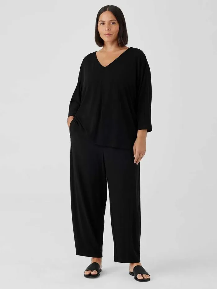 Eileen Fisher Pants Shorts and Jumpsuits Stretch Jersey Knit Lantern Pant Black 8211 Shop