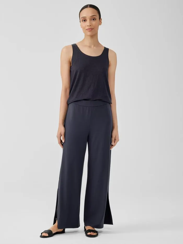 Eileen Fisher Pants Shorts and Jumpsuits Stretch Jersey Knit Pant With Slits Nocturne 8211 Shop