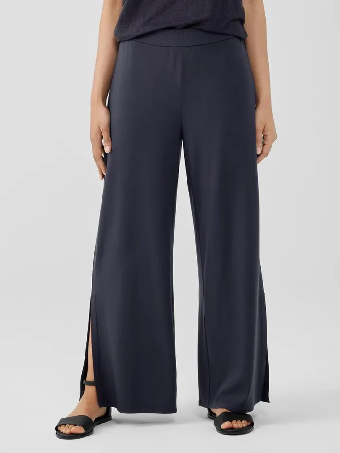 Eileen Fisher Pants Shorts and Jumpsuits Stretch Jersey Knit Pant With Slits Nocturne 8211 Shop
