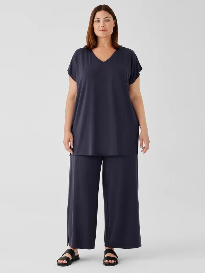Eileen Fisher Pants Shorts and Jumpsuits Stretch Jersey Knit Pant With Slits Nocturne 8211 Shop