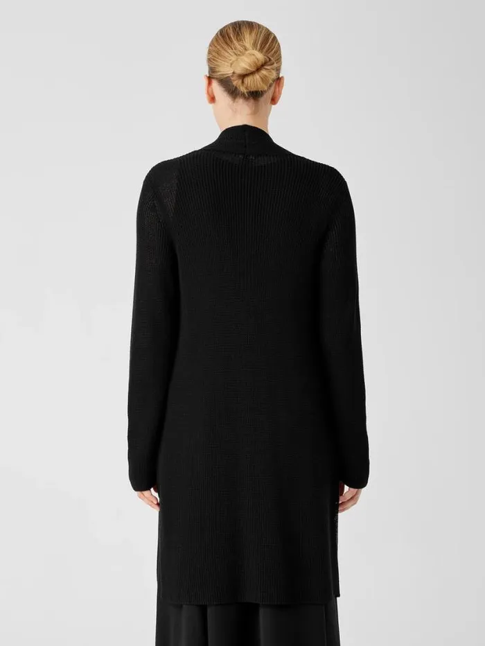 Eileen Fisher Petite Organic Cotton Silk Cord Long Cardigan Black 8211 Shop