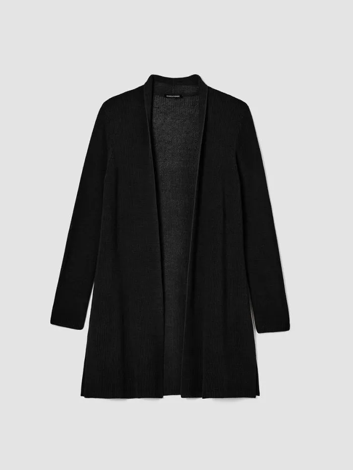 Eileen Fisher Petite Organic Cotton Silk Cord Long Cardigan Black 8211 Shop