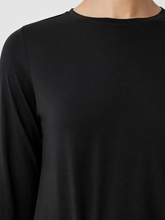 Eileen Fisher Petite Organic Pima Cotton Jersey LongSleeve Tee Black 8211 Shop