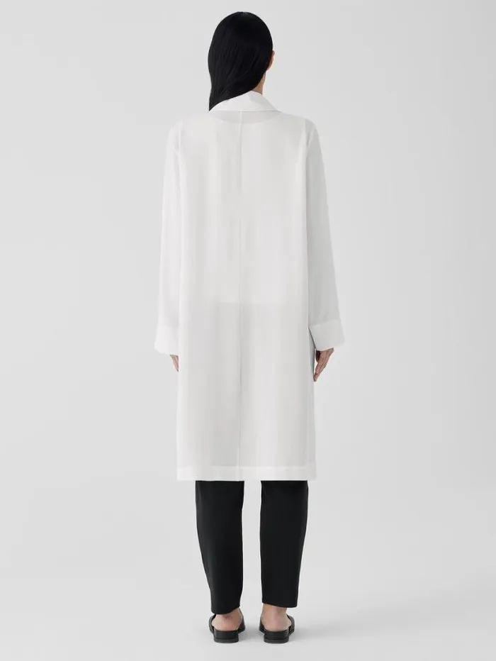 Eileen Fisher Petite Silk Georgette Crepe Trench Coat Ivory 8211 Shop