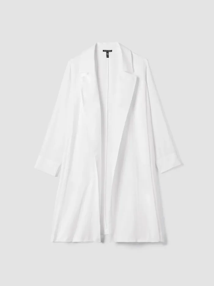 Eileen Fisher Petite Silk Georgette Crepe Trench Coat Ivory 8211 Shop